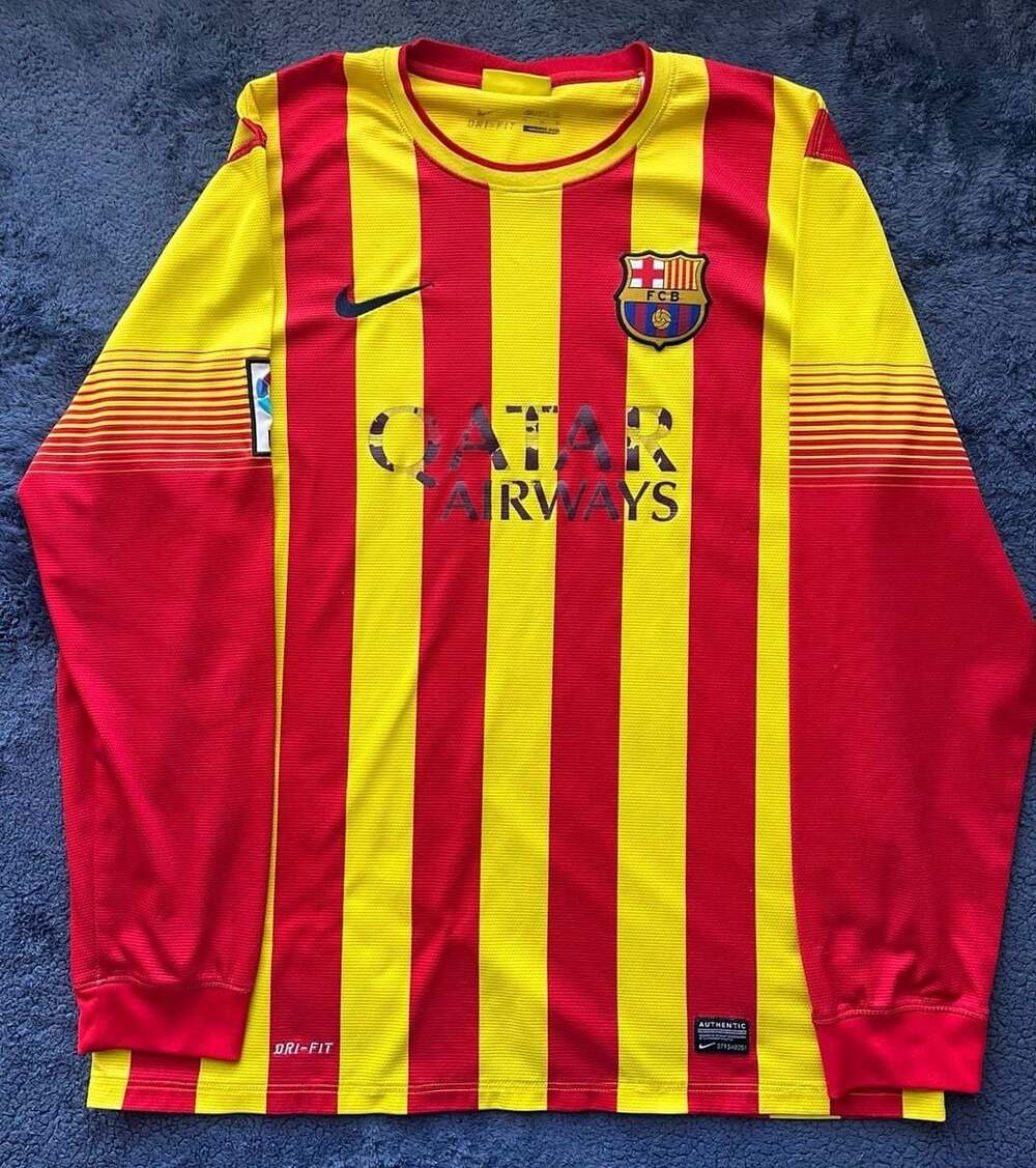 Nike FC Barcelona 2013-2014 Away Long Sleeve Jersey
